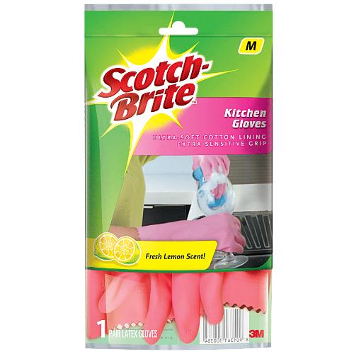 Scotch Brite Light Duty Gloves Pink (M) 1 pc