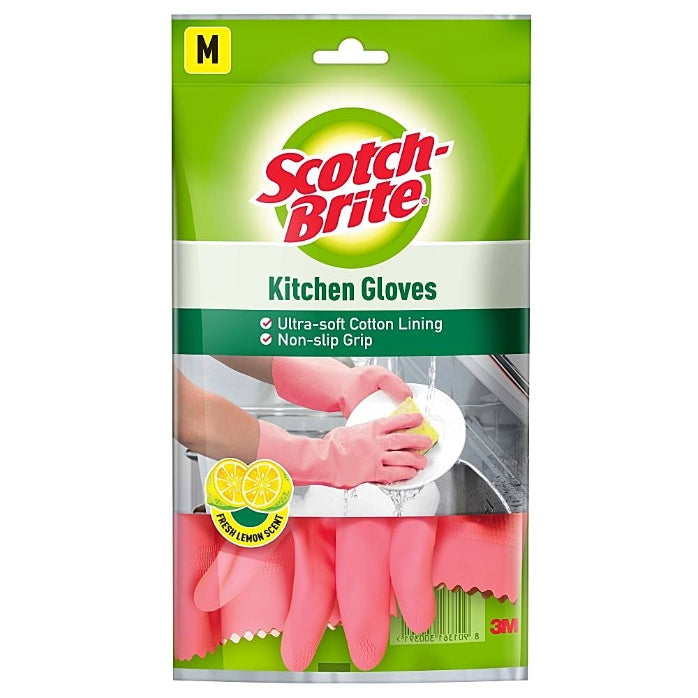Scotch Brite Light Duty Gloves Pink (M) 1 pc