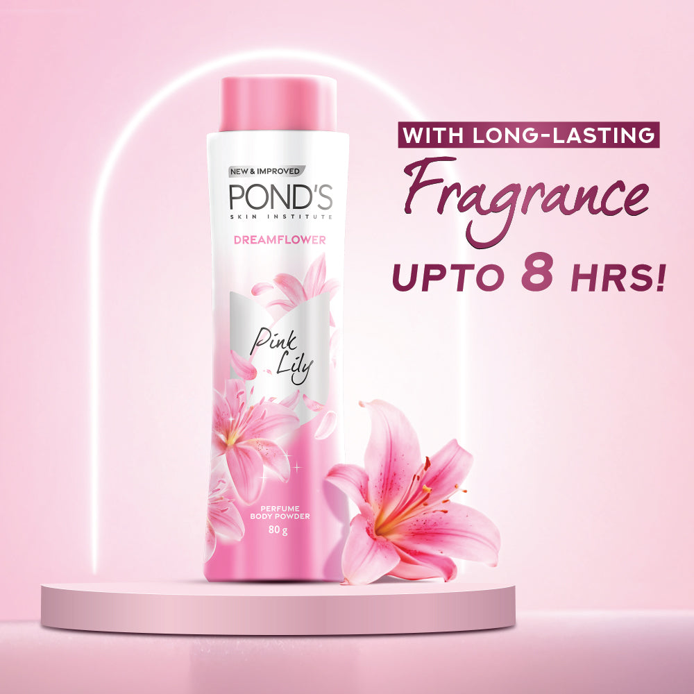 Ponds Dreamflower Fragrant Talcum Powder, Pink Lily 100 gm