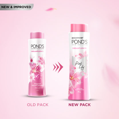 Ponds Dreamflower Fragrant Talcum Powder, Pink Lily 100 gm