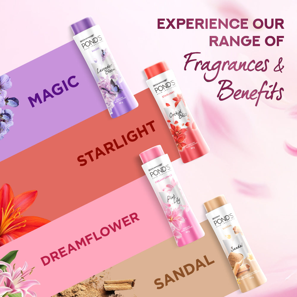 Ponds Dreamflower Fragrant Talcum Powder, Pink Lily 100 gm