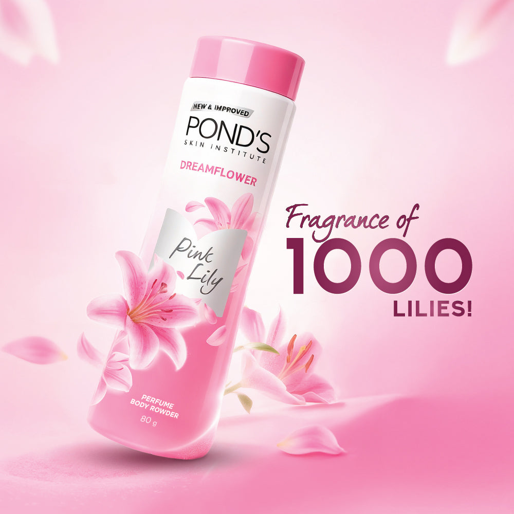 Ponds Dreamflower Fragrant Talcum Powder, Pink Lily 100 g