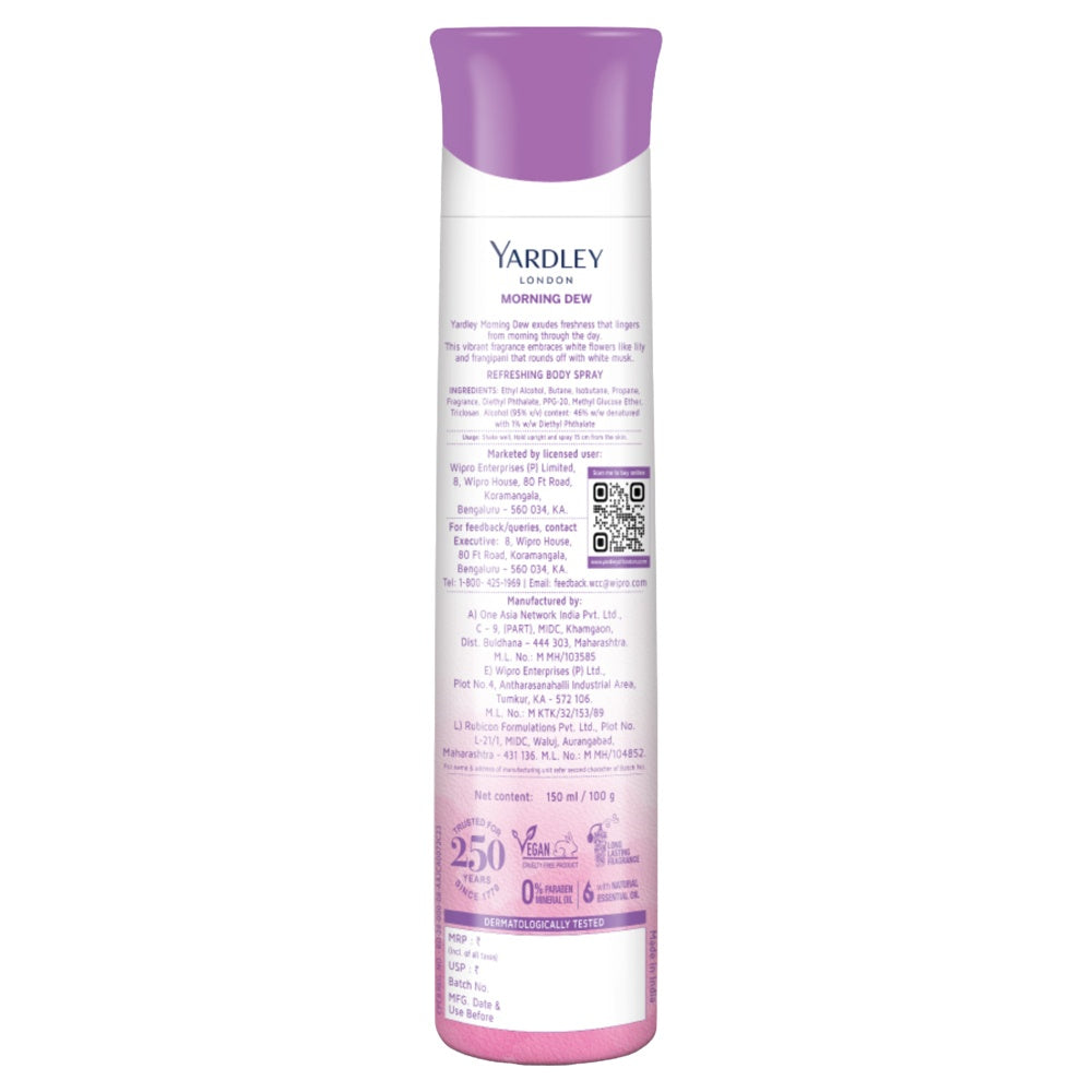 Yardley London Morning Dew Gas Deo 150 ml