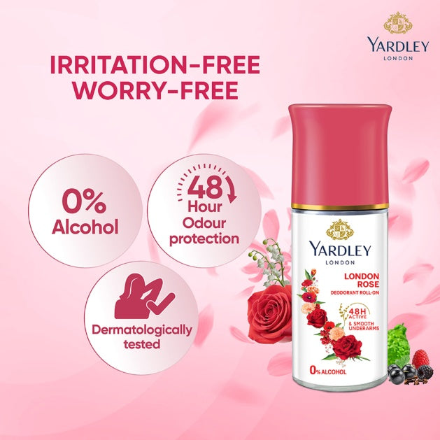 Yardley London Rose Roll On 50 ml