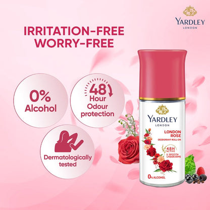 Yardley London Rose Roll On 50 ml