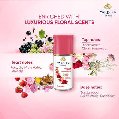 Yardley London Rose Roll On 50 ml