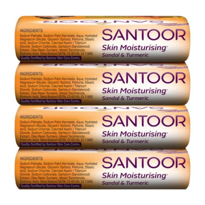 Santoor Sandal And Turmeric Soap 125 g (pack of 4)