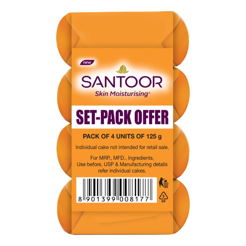 Santoor Sandal And Turmeric Soap 125 g (pack of 4)