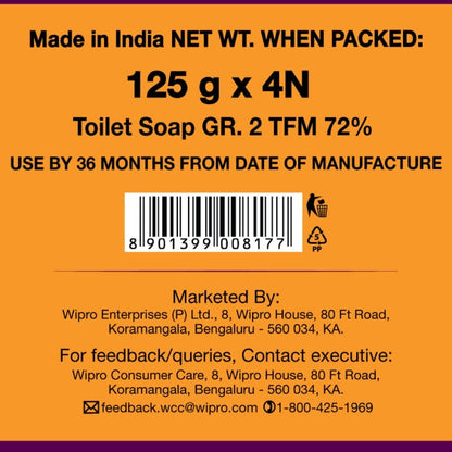 Santoor Sandal And Turmeric Soap 125 g (pack of 4)