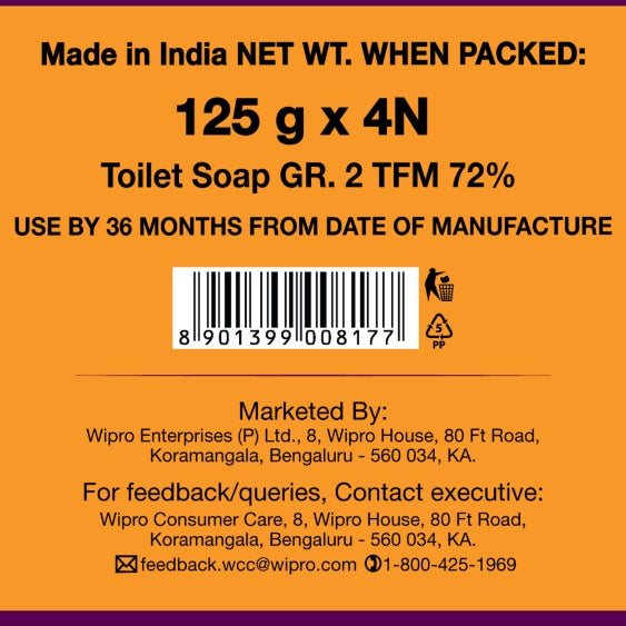 Santoor Sandal And Turmeric Soap 125 g (pack of 4)