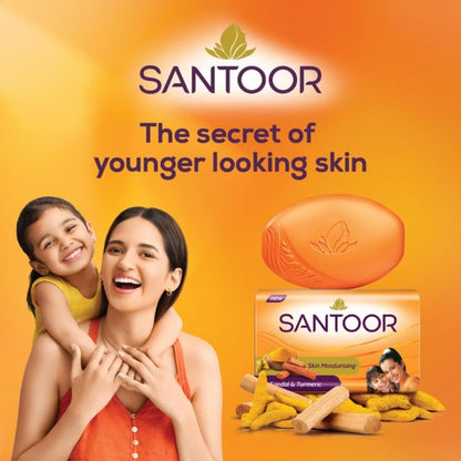 Santoor Sandal And Turmeric Soap 125 g (pack of 4)