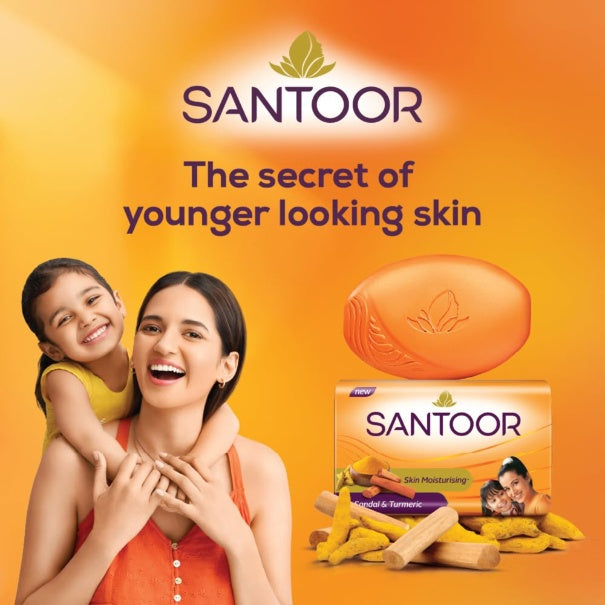 Santoor Sandal And Turmeric Soap 125 g (pack of 4)