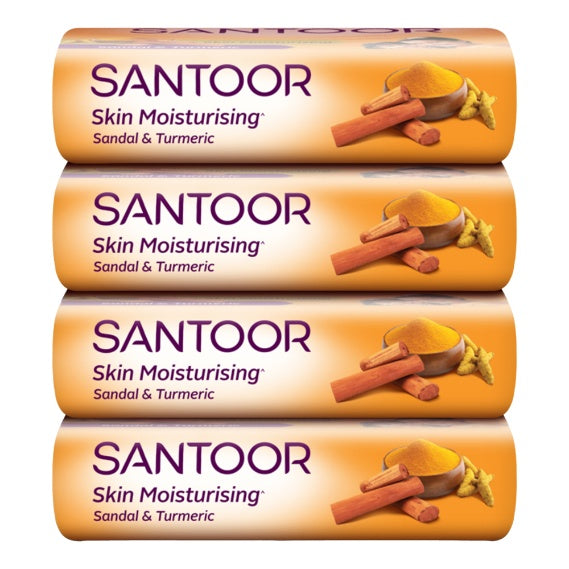 Santoor Sandal And Turmeric Soap 125 g (pack of 4)