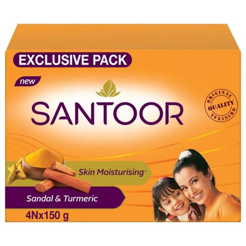 Santoor Sandal & Turmeric Bathing Soap 4x150 gm