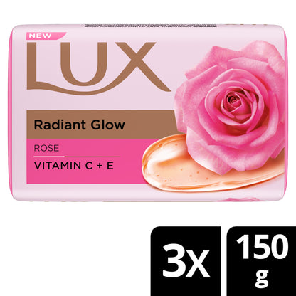 Lux Soft Glow Rose & Vitamin E For Glowing Skin Beauty Soap Mega Pack 3x150  gm
