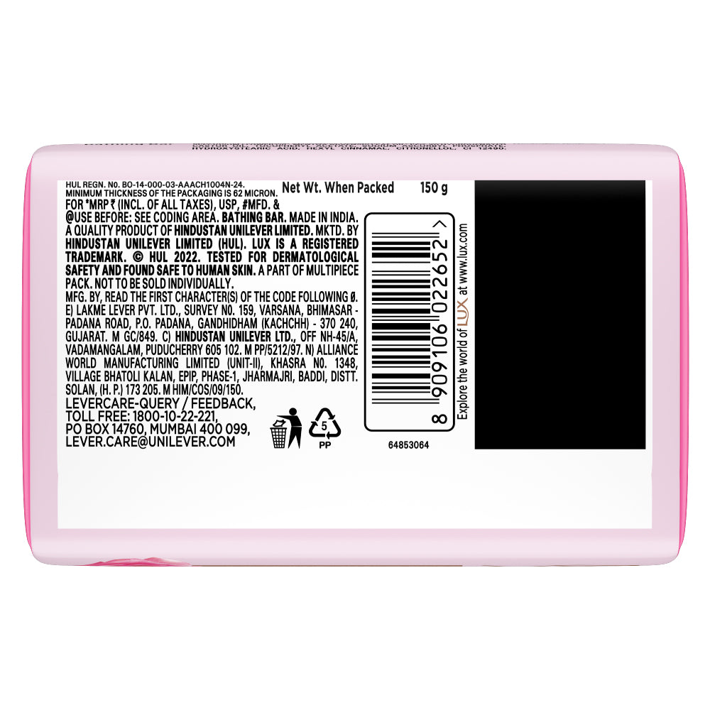 Lux Soft Glow Rose & Vitamin E For Glowing Skin Beauty Soap Mega Pack 3x150  gm