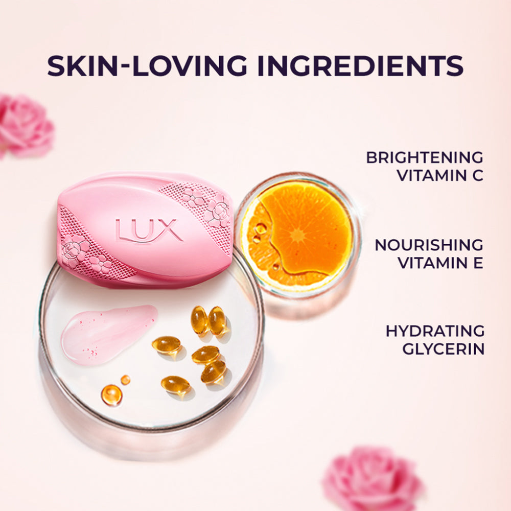 Lux Soft Glow Rose & Vitamin E For Glowing Skin Beauty Soap Mega Pack 3x150  gm