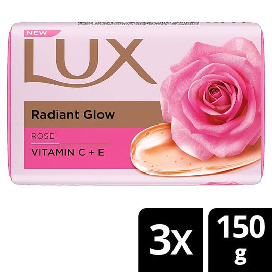 Lux Soft Glow Rose & Vitamin E For Glowing Skin Beauty Soap Mega Pack 3x150 g