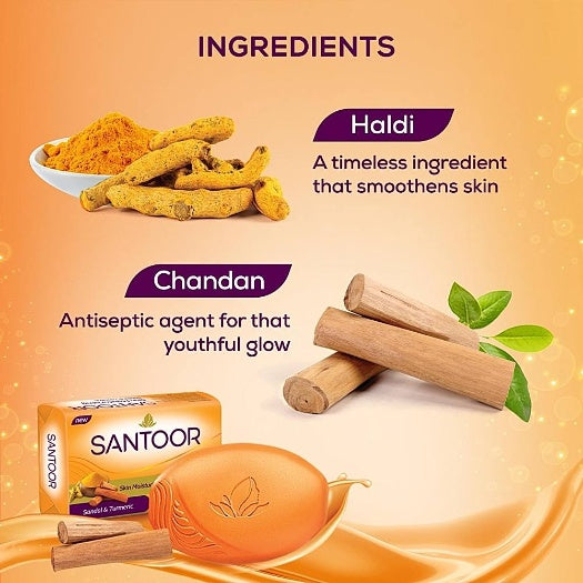 Santoor Sandal & Turmeric Soap 4x75 g