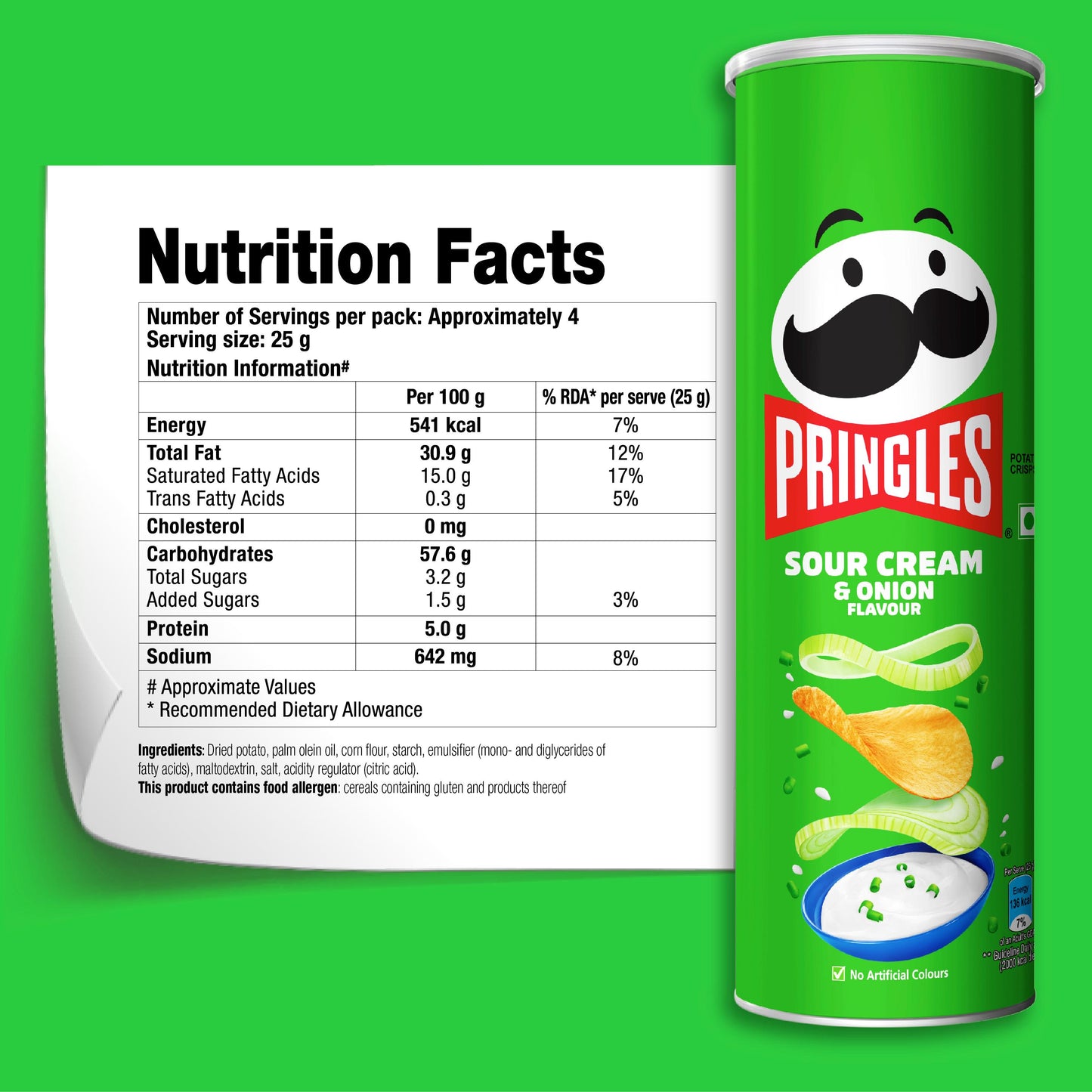 Pringles Sour Cream And Onion Potato Chips 107 gm