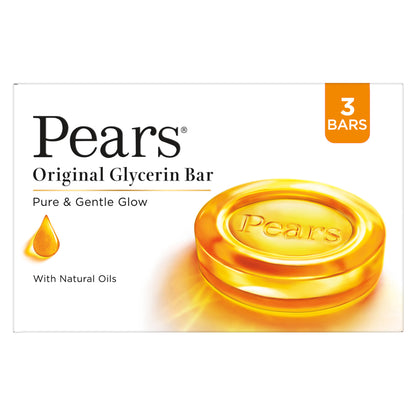 Pears Moisturising Bathing Bar Soap With Glycerine Pure & Gentle - For Golden Glow 3x125 gm