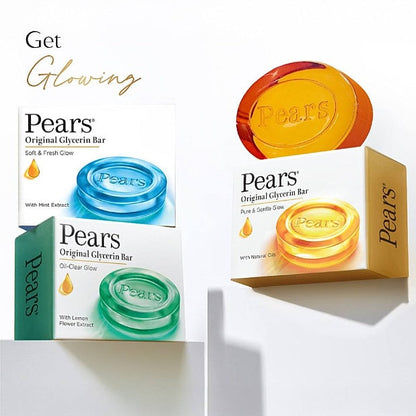 Pears Moisturising Bathing Bar Soap With Glycerine Pure & Gentle - For Golden Glow 3x125 g
