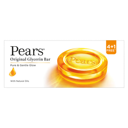 Pears Moisturising Bathing Bar Soap With Glycerine Pure & Gentle For Golden Glow 5x125 gm