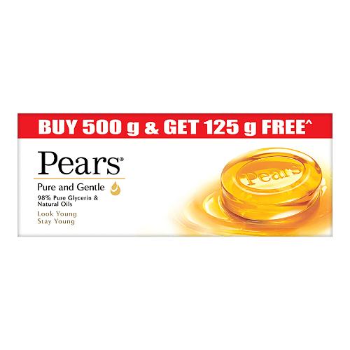Pears Moisturising Bathing Bar Soap With Glycerine Pure & Gentle For Golden Glow 5X125 Gm