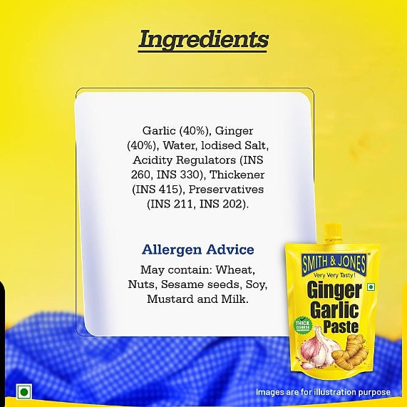 Smith & Jones Ginger Garlic Paste Pouch 200 g