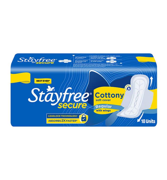 Stayfree Secure Cottony Regular Wing 18 pcs