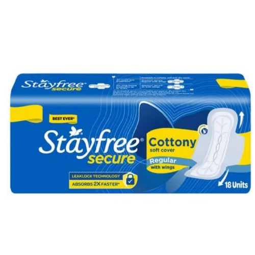 Stayfree Secure Cottony Regular Wing 18 Pcs