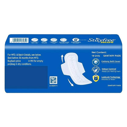 Stayfree Secure Cottony Regular Wing 18 pcs