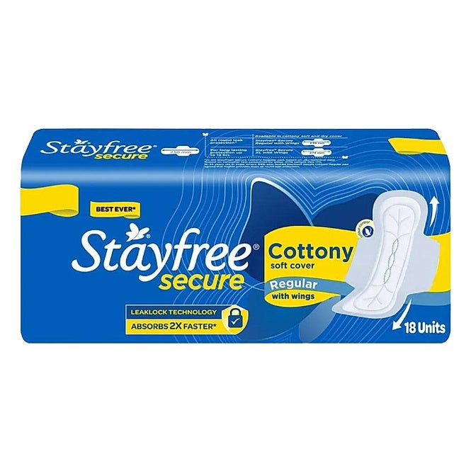 Stayfree Secure Cottony Regular Wing 18 pcs