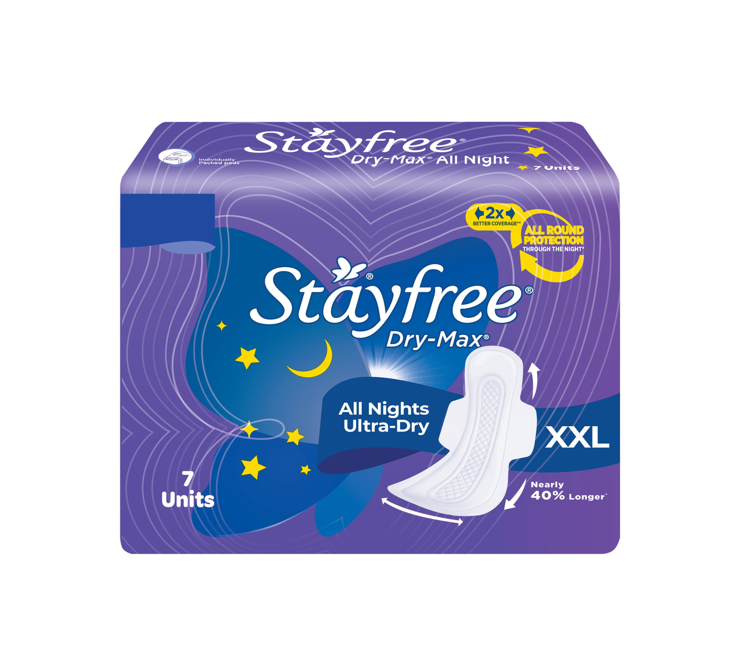 Stayfree Dry Max All Night Ultra Dry Sanitary Pads 7 pcs