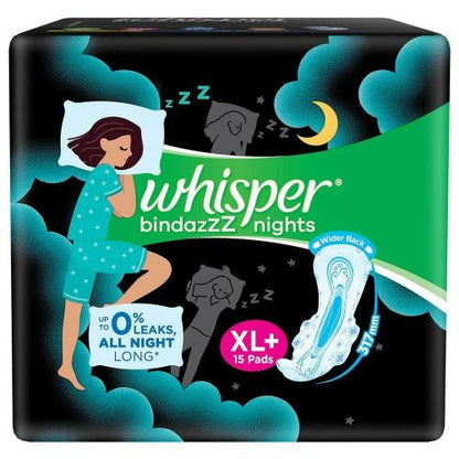 Whisper Ultra Night Xl+ Wings Sanitary Pads 15 pcs