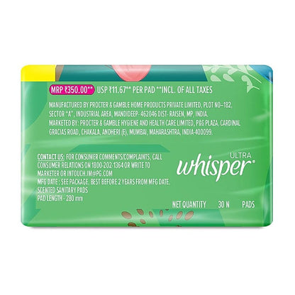 Whisper Ultra Clean Xl Wings Sanitary Pads 30 pcs