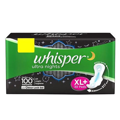 Whisper Maxi Ultra Night Sanitary Pads Xl+ Wings 30 pcs