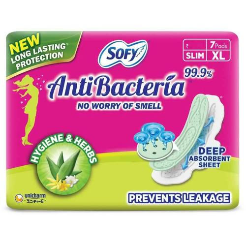 Sofy Body Fit Anti Bacterial Xl Sanitary Pads 7 Pcs