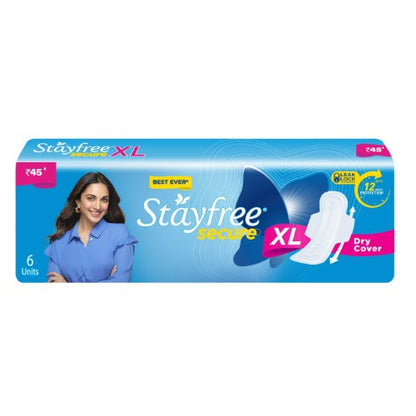 Stayfree Secure Dry Xl Wing Sanitary Pads 6 pcs