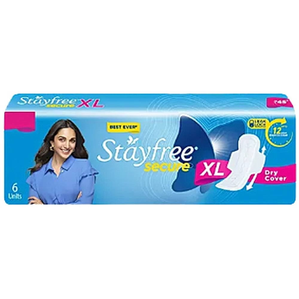 Stayfree Secure Dry Xl Wing Sanitary Pads 6 pcs