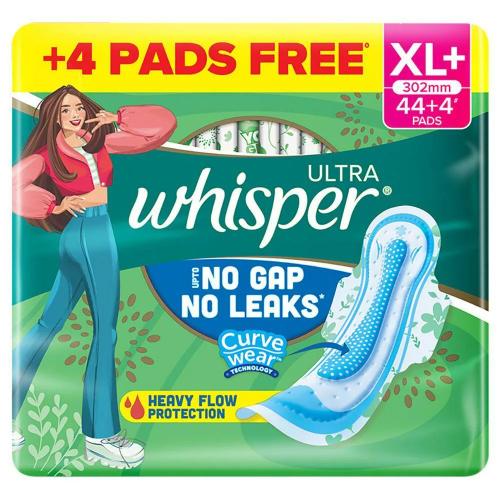 Whisper Maxi Ultra Clean Sanitary Pads Xl+ Wings 48 Pcs