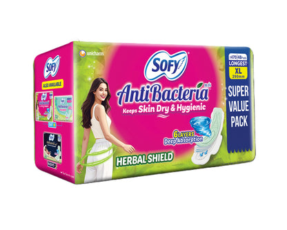 Sofy Body Fit Anti Bacterial Xl Sanitary Pads 48 pcs