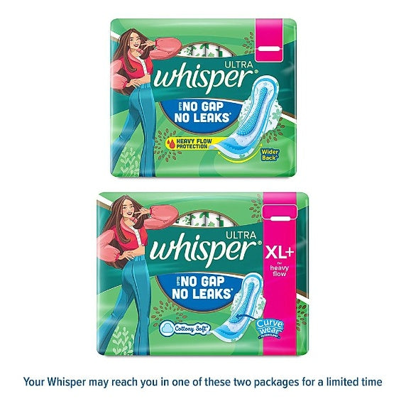 Whisper Ultra Soft Sanitary Pads Xl+ Wings 15 pcs