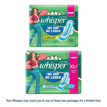 Whisper Ultra Soft Sanitary Pads Xl+ Wings 15 pcs