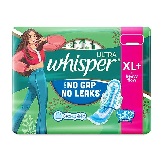 Whisper Ultra Soft Sanitary Pads Xl+ Wings 15 pcs