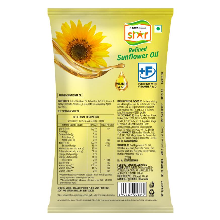 Star Refined Sunflower Oil 800 g