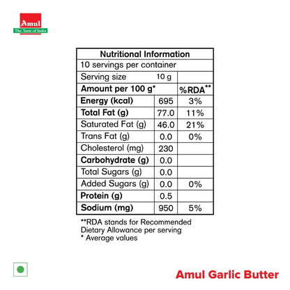 Amul Garlic & Herbs Buttery Spread 100 g