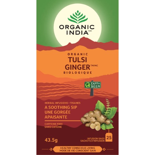 Organic India Tulsi Ginger Teabags 25 Pcs