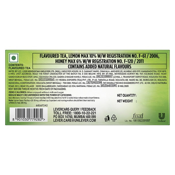 Lipton Honey Lemon Green Tea Bags 25 pcs