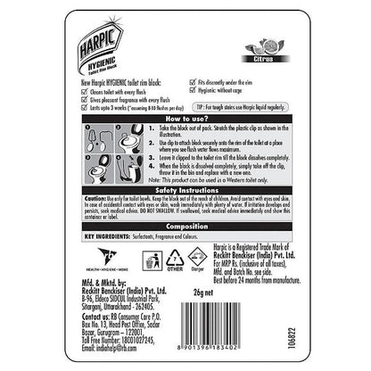 Harpic Hygienic Toilet Rim Block Citrus 26 g
